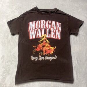 Morgan Wallen Long Live Cowgirls T-Shirt Brown Women's Small 100% Cotton Country
